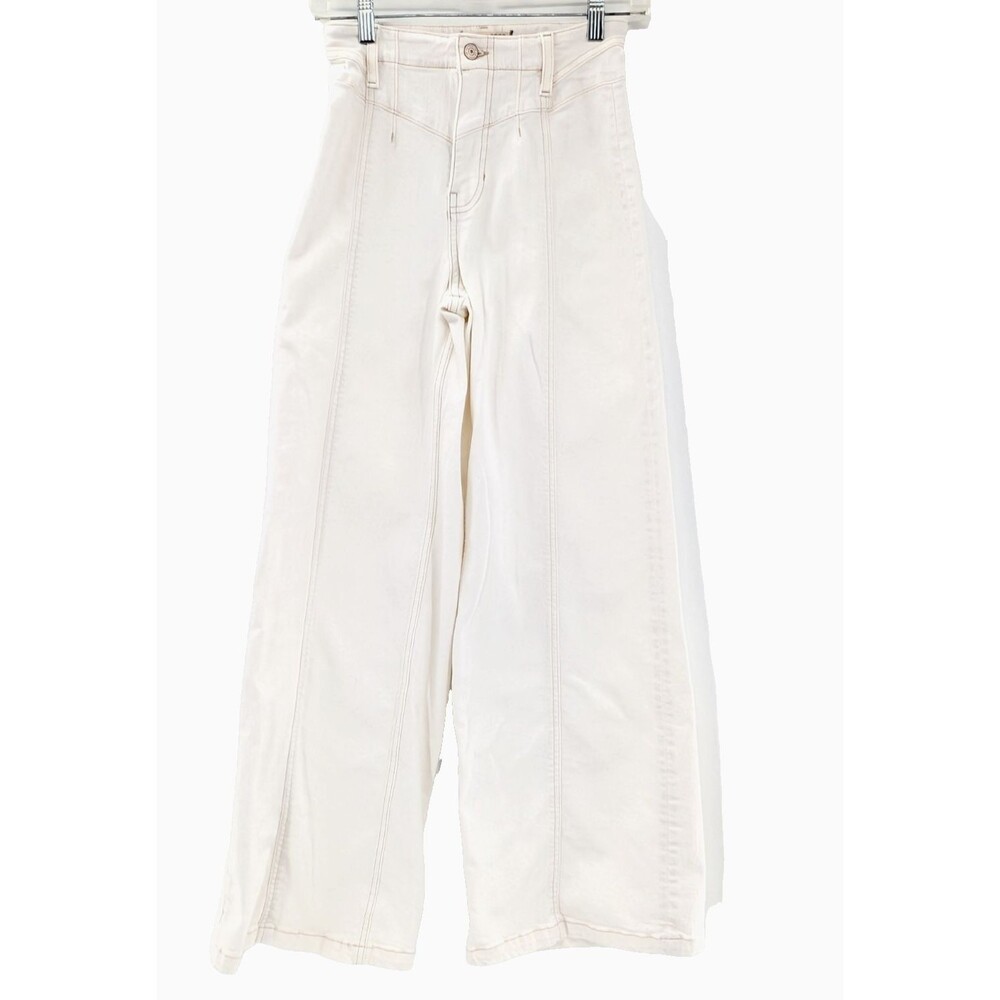 We The Free Wide Leg Flare Jeans in Cream